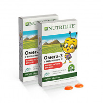 Месячный запас NUTRILITE™ Омега-3 с витамином D в форме детских желейных пастилок, 1 набор